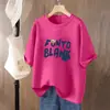 Top retro adelgazante de algodón puro de talla grande para mujer, holgado y versátil, camiseta de manga corta con hombros caídos, media manga adelgazante de talla grande ins