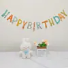 Bandera de feliz cumpleaños decoración de fiesta diseño de escena niño y niña de un año accesorios para fotos infantiles bandera colorida