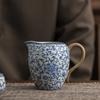 Juego de Té de Lujo Ligero Producto Individual Azul y Flor Belleza Taza Justa Cerámica Juego de Té de Alta Gama Mesa de Té Mar de Té Fino Accesorios para Ceremonia del Té
