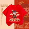 Camiseta de Manga Corta para Niños 2025 Nueva Ropa de Verano para Niños Nazha Top de Media Manga Ropa Occidental de Verano para Niñas