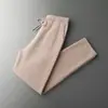 Nuevos Pantalones de Lana 100% Pura para Hombre de Otoño e Invierno para Exteriores Casuales con Cordones Pantalones Jogger Pantalones Deportivos Gruesos Ajustados para Hombre