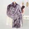 Bufanda Chal Tie-Dye Yongjun para Mujer, Protección Solar de Invierno, Rayón Delgado, Bufanda de Seda Decorativa de Alta Gama para Viaje