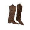 Botas de tacón alto de punta marrón de pelo melard para mujer Primavera, Otoño e Invierno 2025, botas largas ajustadas de boca en V