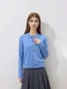 Cárdigan de punto con cuello polo simple y elegante JISGN para mujer, nuevo estilo primavera/otoño, holgado y casual, suéter versátil