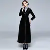 Casaco Longo Feminino, Comprimento do Joelho ao Tornozelo, Tendência Outono e Inverno 2025 Novo Estilo, Elegante Jaqueta de Veludo Feminina