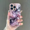 Mais vendido na Europa e América, Capa Rígida de Vidro para iPhone 15 Borboleta Espiral de Glitter Coração de Ametista 17pm Capa de Telefone Rosa