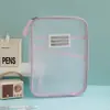 Carpeta de Asignatura en Forma de L A4 Doble Capa Malla de Nailon Divisores de Asignatura Transparente Bolsa para Documentos de Exámenes de Estudiante Bolsa de Archivo Bolsa para Guardar Libros