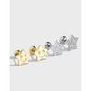 Daweiya Plata s925 Estilo Coreano Simple Uña para Hueso de la Oreja Distintivos Aretes de Cara Sonriente Moda Expresión Bolsa Tornillo Uña para Oreja