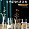 Decoración de jarrón para sala de estar, jarrón hidropónico alto y recto de vidrio transparente para cultivar bambú de la suerte y flores frescas, recipiente de exhibición de flores de alta gama