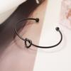 Aogu Moda Transfronteriza Simple Chapado en Oro de 18K Nudo de Amor Pulsera Abierta para Mujer Nicho Versátil Acero Inoxidable