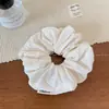 Tecido Bege Bordado Suave Scrunchie Floral Laço de Cabelo Quadrado Doce Francês Corda de Cabelo Atmosférica Versátil