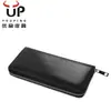 Venta caliente transfronteriza Amazon Japón primera capa piel de vaca billetera de hombre cremallera larga monedero cuero genuino bolsa para teléfono para mujer