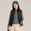 Chaqueta Ligera de Plumas con Retazos para Niñas 2026 Invierno Nuevo Estilo Infantil Delgada Cortavientos Cálida Moderna Abrigo con Cremallera