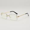 Gafas de Sol Cuadradas Sin Marco para Hombre Estilo Nuevo 2025 Plagian Gafas de Sol Atractivas para Mujer Retro Europeo y Americano Hip Hop Americano