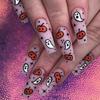 Piezas de Uñas Largas Superiores de Calabaza Fantasma Halloween y Parche de Uñas Postizas Armadura Productos Terminados Mayoreo