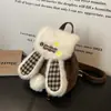 Mochila Fofa de Orelhas de Coelho Desenho Animado para Mulheres 2025 Nova Moda Tendência Super Popular Mochila de Celebridade da Internet Bolsa Peluda de Inverno
