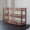 Juego de té de madera maciza de nogal negro norteamericano, soporte para tazas de té, estante de almacenamiento para tetera de arcilla púrpura, exhibición de mesa, estante de exhibición antiguo, estante de almacenamiento
