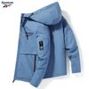 Chaqueta informal con cremallera para hombre, de primavera y otoño, con capucha, para exteriores, deportiva, disponible en stock.