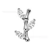 Pendientes de Zirconio Flash Binks Serie Blanca F136 Aleación de Titanio Fondo Plano Rosca Interna 0.9 Hilo Cabezal Intercambiable No Extraíble