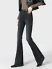 Pantalones de Supermodelo/Jeans Negros y Grises de Cintura Alta Ligeramente Acampanados para Mujer, Elásticos, Ajustados, Levanta Glúteos, Modelo Otoño 2026