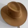 Chapéu de Cowboy Ocidental Transfronteiriço Chapéu de Cavaleiro Chapéu de Sol Masculino e Feminino Aba Larga Outdoor Camurça Corda Moldada Chapéu de Viagem