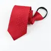 Gravata Masculina com Zíper Formal de Negócios 8cm Gravata Listrada Grátis Noivo Casamento Padrinhos Gravata Vermelha Preta
