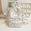 Mochila Escolar para Estudiante Nuevo, Mochila Deportiva Exterior de Color Sólido Simple y Versátil, Mochila Pequeña Deportiva Casual con Estampado de Oso