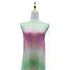 Tela de malla degradada al por mayor, multicolor, estrella, luna, lentejuelas plateadas, ropa de rendimiento, tela de malla, ropa de escenario, hilo arcoíris suave