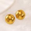 Aretes de Tuerca Cuadrados Irregulares Cóncavos con Patrón de Martillo de Acero de Titanio Estilo Celebridad de Internet Oro de 18k Aretes de Personalidad Premium Pendientes