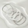 Pulsera Pulsera de Perlas CCB Elástica Elegante para Mujer de Moda Transfronteriza Europea y Americana Set de 5 Piezas de Joyería de Mano Ecológica