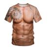2022 Amazon Esportes Masculinos 3DT Verão Fitness Gola Redonda manga curta T-shirt Simple Masked Personality Pattern