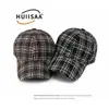 Gorra de Béisbol Retro de Tweed a Cuadros para Mujer con Hilo Dorado Tejido Pico de Pato Estilo Celebridad de Internet Sombrero Otoño Invierno Sombrero de Sol Moderno