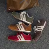 Nueva colección de otoño de zapatos casuales: Tenis estilo retro de Forrest Gump para mujer, con diseños color-blocking, versátiles para varios atuendos y hechos de piel suave, con suela gruesa