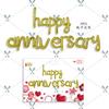 Mecrla Letras Pequeñas Conectadas Celebración de Aniversario Globo de Papel de Aluminio Decoración de Letras Feliz Aniversario