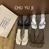 Chuyuji 2026 Verão Novas Chinelas Quadradas para Mulheres, Sandálias Casuais Preguiçosas de Solado Plano para Uso ao Ar Livre