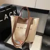 Bolso de Lona Impreso de Nuevo Estilo Transfronterizo, Gran Capacidad, Bolso de Mano Casual y Sencillo para el Día a Día, Bolso Cubo de Hombro Cruzado Estilo Coreano