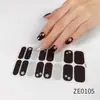 ZE Película de esmalte en gel impermeable estilo europeo y americano sin curado completo en gel, pegatina completa, contraste floreciente, primavera y verano, pegatina para uñas, papel de pegatina para uñas