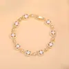 Pulseira de Zircônia Colorida Super Brilhante, Estilo Levemente Luxuoso, Sensação de Alta Qualidade, Joia Versátil Dopamina, Pulseira Transfronteiriça Europeia e Americana