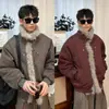 Casaco de Algodão Quente de Inverno Manga Longa Solto Curto Gola Alta Moda Versátil Masculino e Feminino Jaqueta de Algodão com Lapela
