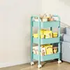 Carrito Pequeño Estante Móvil de Almacenamiento de Pie Sala de Estar Multicapa Cocina Hogar Dormitorio Estantes para Almacenamiento de Snacks Plegable