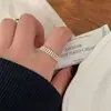 Anillo de Cadena Suave de Empalme con Cuentas Deslizables de Plata de Ley S925 para Mujer, Anillo Abierto Ajustable Minimalista Estilo Ins para Apilar
