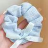Azul Claro Fresco Lazo Anillo para el Cabello Intestino Grueso Encaje Encaje Cola de Caballo Cuerda para el Cabello Diadema Tocado para Niñas