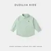 Ropa Infantil Dudu Camisa de Algodón Puro para Niños Colección de Primavera Camisa para Niños 2026 Nuevo Estilo de Primavera Chaqueta para Niñas con Cuello Campana Moderna