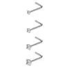 Set Combinado Más Vendido Transfronterizo de Amazon Anillo de Nariz de Acero Inoxidable Stud de Nariz con Barra Curva Circonita de Diamante Joyería para Piercing Accesorios