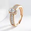 E-commerce Transfronteiriço Mais Vendido Champagne Cor Dourada Real Ring Light Estilo Luxo Anel Aberto Indicador Anel de Fada Versátil Joia