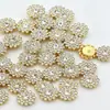 Venda Direta de Fábrica de Joias, Base de Flor Girassol, Flor Redonda de Três Camadas com Strass, Acessórios de Laço DIY para Sapatos, Bolsas e Roupas