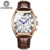 OCHSTIN Reloj de Cuarzo Impermeable de Cuero Explosivo para Hombre Forma de Barril Multifuncional Negocios Luminoso Reloj GQ6132