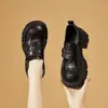 Mocasines de Suela Gruesa para Mujer 2026 Otoño Nuevo Estilo Zapatos para Mujer que Aumentan la Altura Estilo Británico Suela Suave Cómodos Punta Redonda Zapatos Pequeños de Cuero