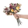 Flor Artificial Outono 2 Cabeças Rosa Vênus Decoração de Casa Flor de Mesa Hotel Decoração Suave Material de Flor Venda Quente Transfronteiriça Flor Artificial