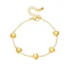 Europa y Estados Unidos moda transfronteriza nicho diseño simple amor accesorios cadena metal acero de titanio chapado en oro pulsera para mujer venta al por mayor